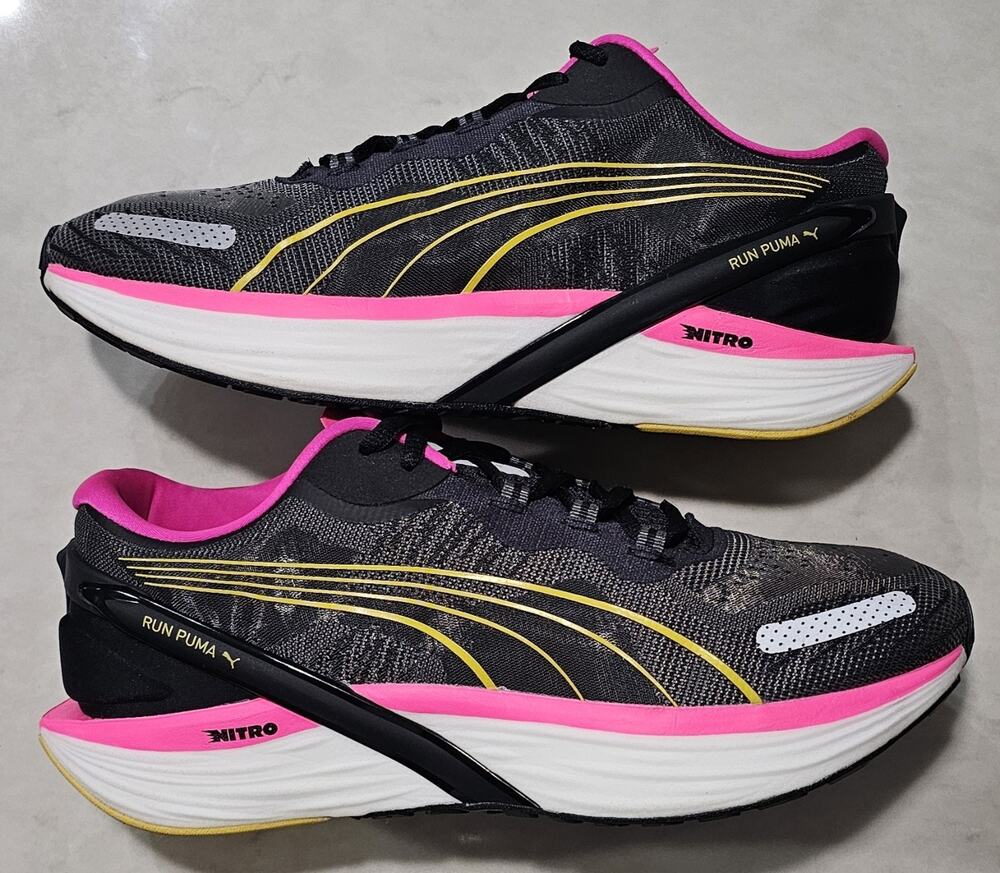 Puma Run XX Nitro Womens Running Shoes Black Pink Size 9.5 376171-13